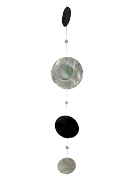 Capiz-Girlande L 180 cm "Schwarz/Weiß"